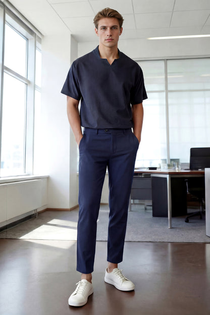 Mens Linen Modern Slim Travel Pant