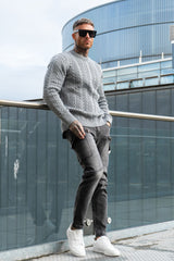 Gray Skinny Jeans Mens - Multi Pocket