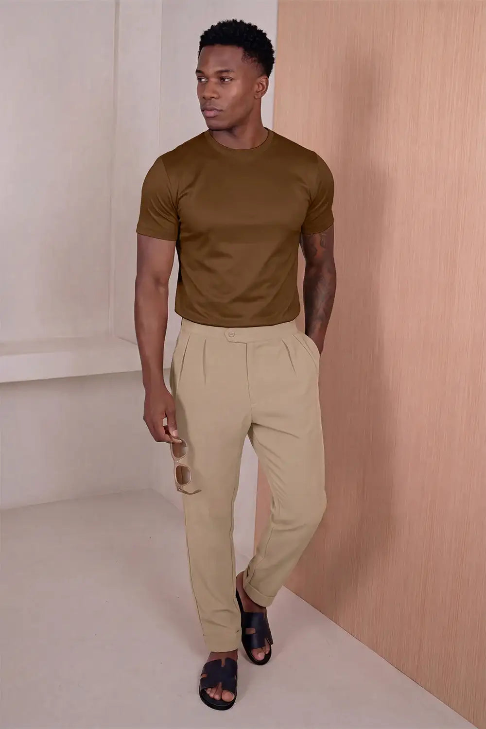 Men's Mercerized Cotton T-Shirt - Coffee For Sale – GINGTTO