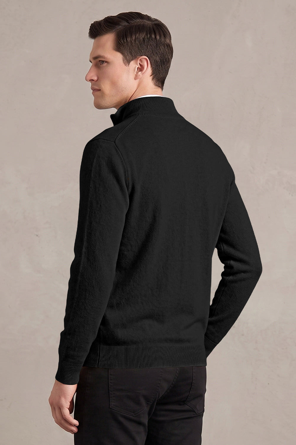 Men's Quarter-Zip Knit Sweater | Lightweight Slim Fit Pullover