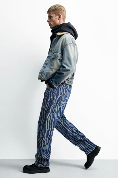 Men's Loose Jean - Texture & Blue