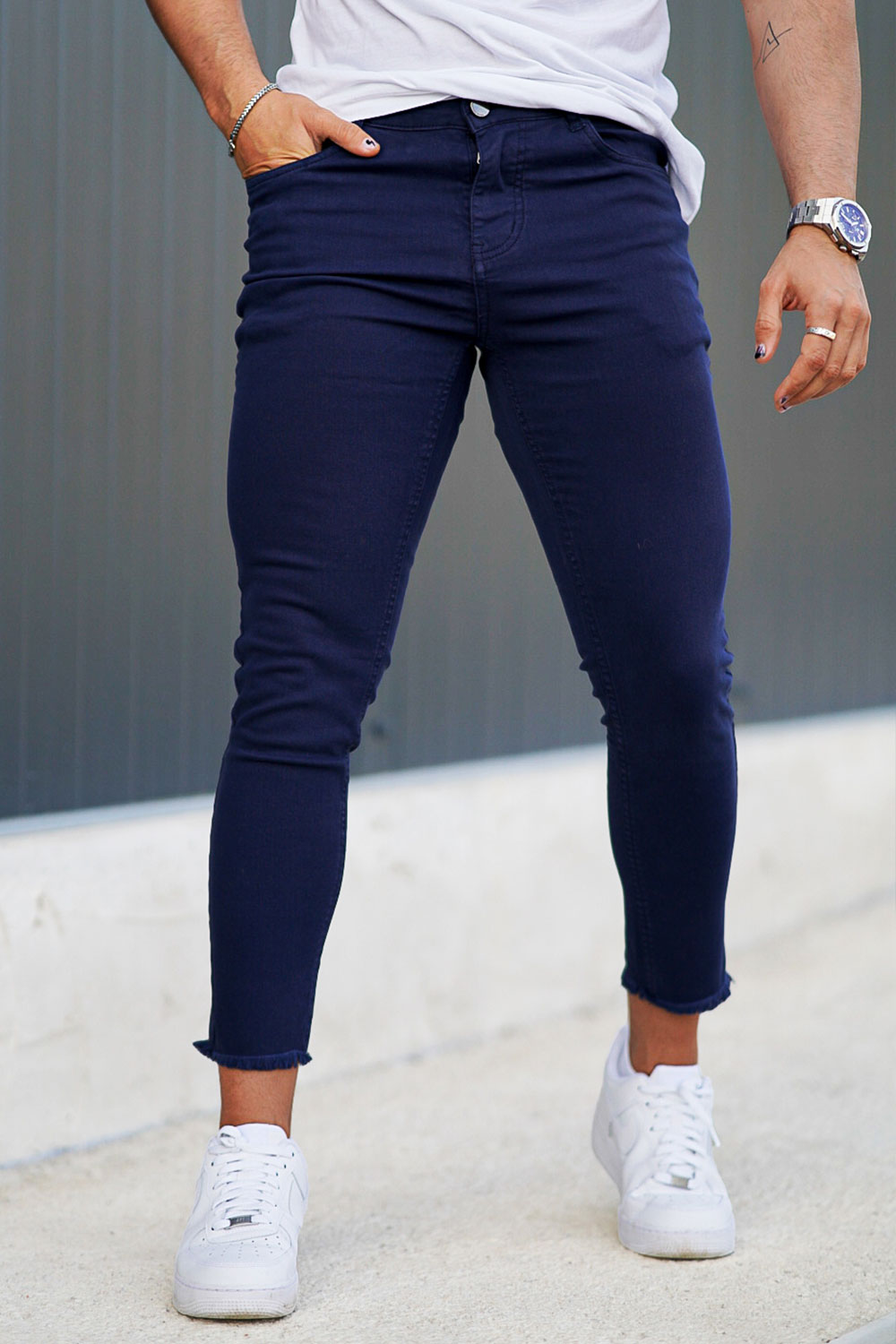 navy blue skinny jeans