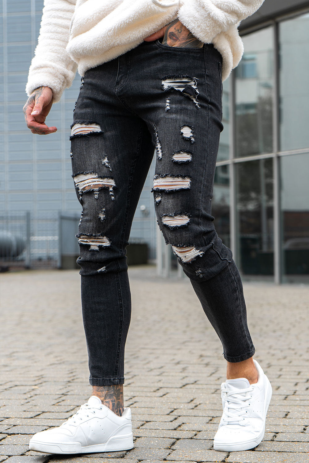 Men's Ripped Wash Jeans