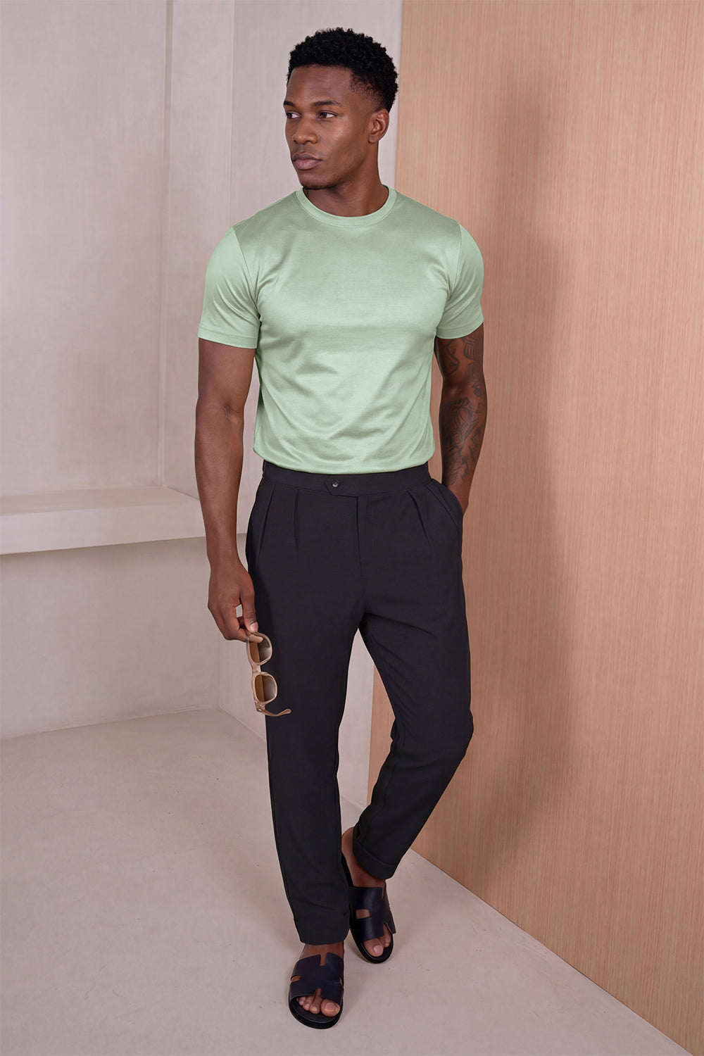 Men's Mercerized Cotton T-Shirt - Light Green