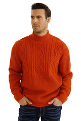 Men's Red Knitted Pullover Sweater