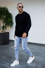 Gingtto Mens Black Winter Sweaters: Classic Comfort, Modern Style