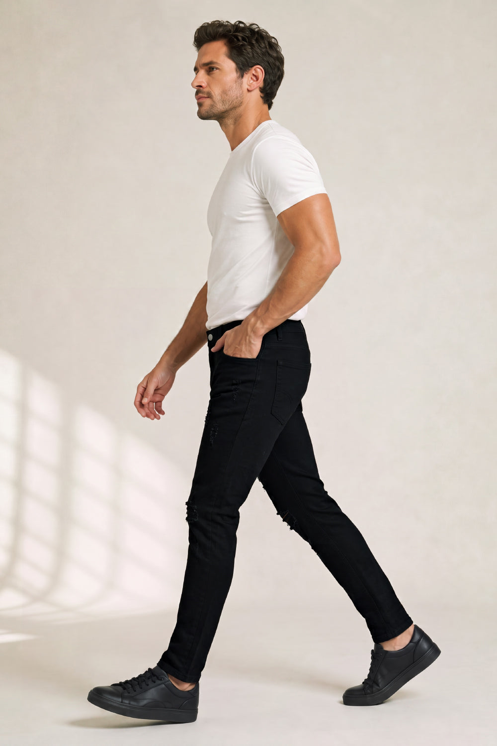 Men's Black Stretch Jean - Ripped