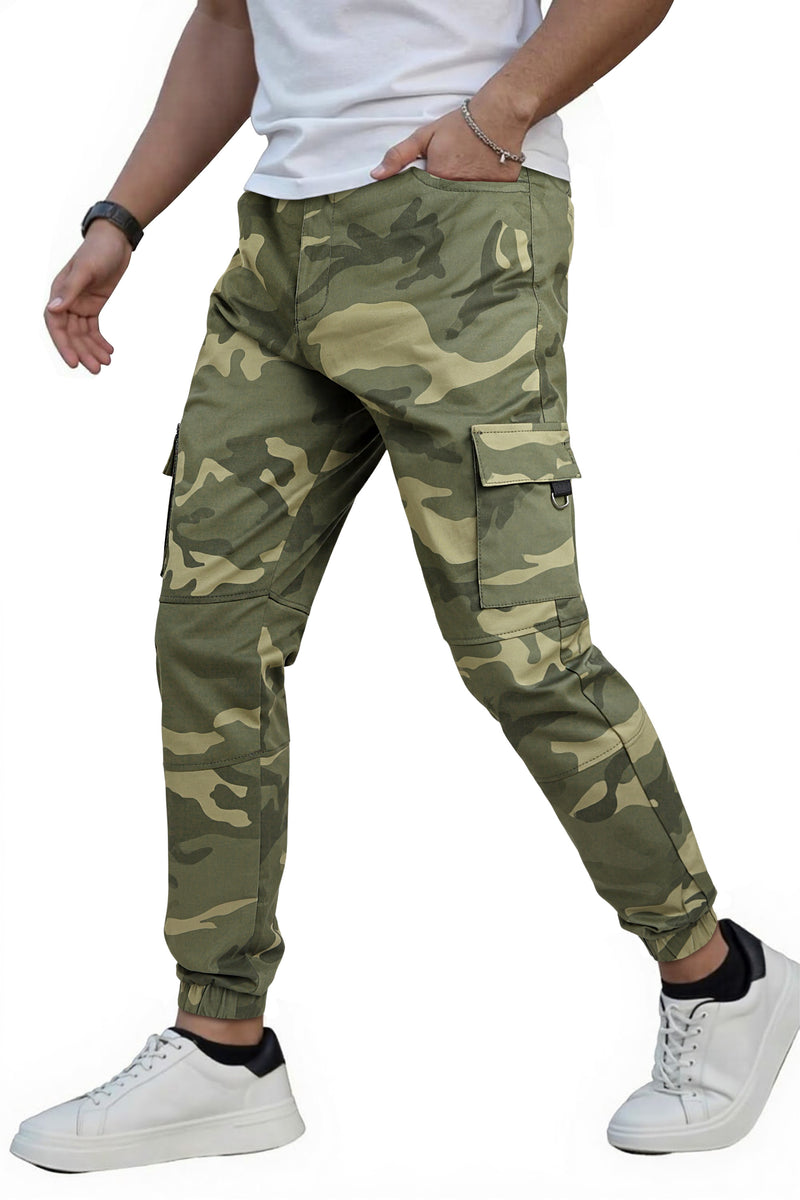 Men's Slim Fit Cargo Joggers | Multi-Pocket Tactical Pants with Cuffed Ankle