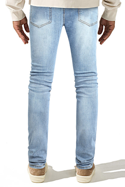 Men's Stretch Skinny Jean - Ripped & Blue