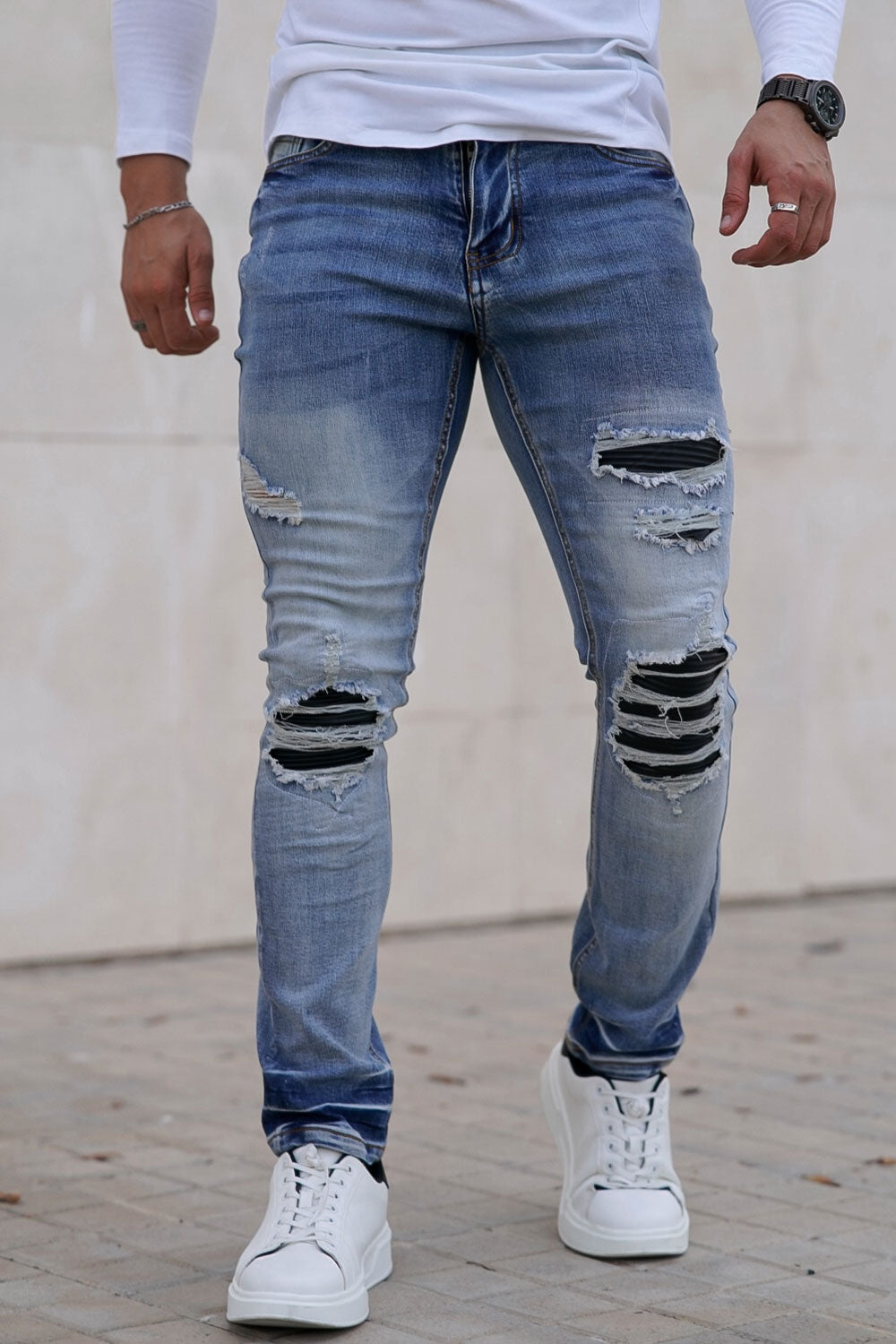slim fit light blue jeans