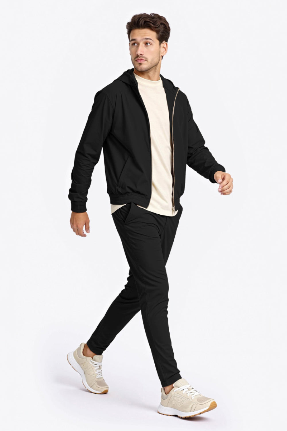 Men's Casual Hoodie Set - Black