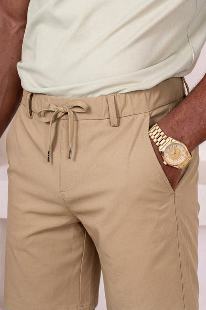 Men's Casual Drawstring Shorts - Khaki