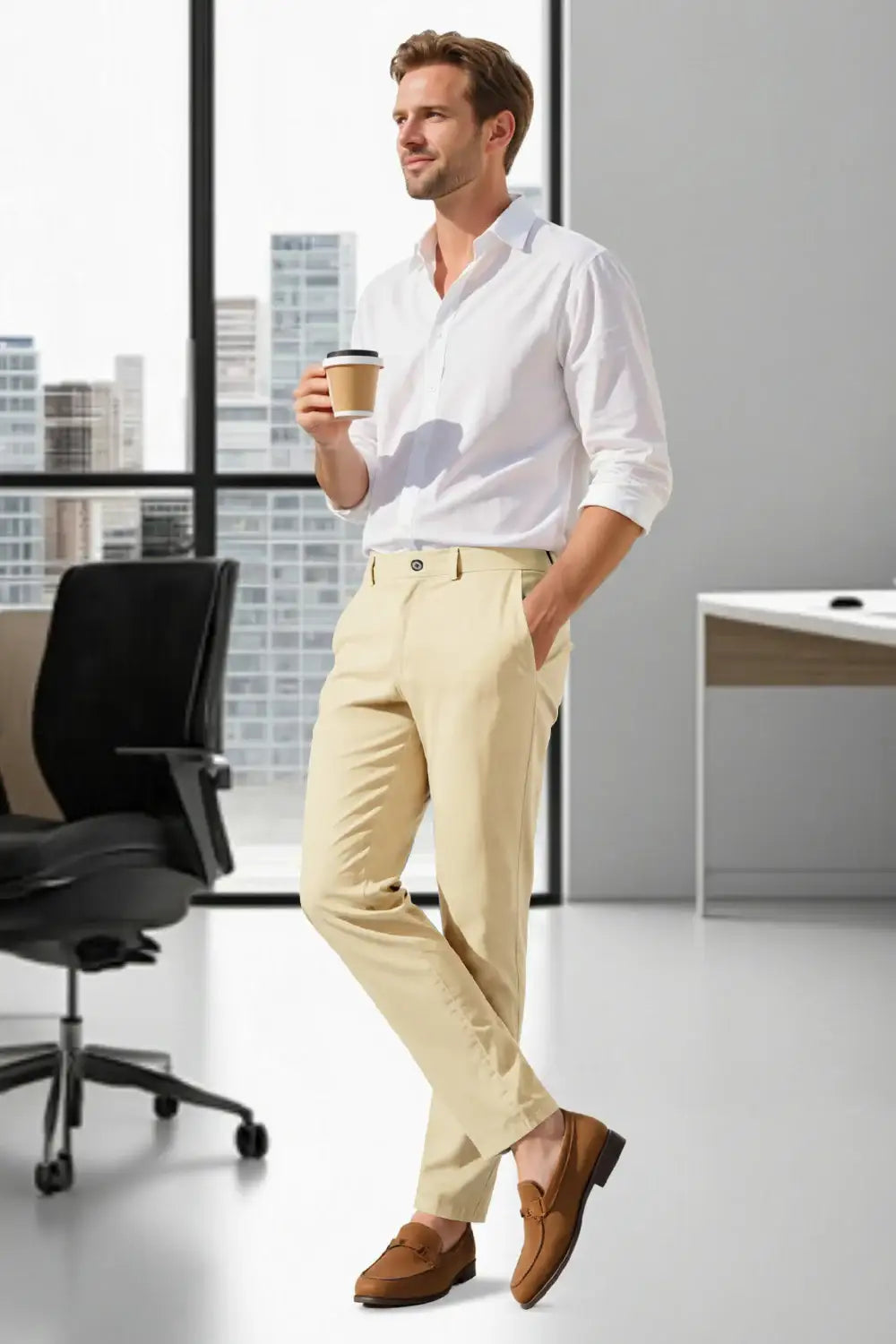 khaki dress pants Mens Classic Fit Dress Pant