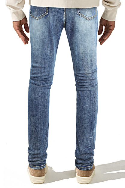 Jean skinny stretch pour homme - Bleu foncé