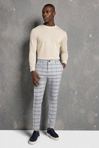 Skinny-Hose mit Gittermuster für Herren