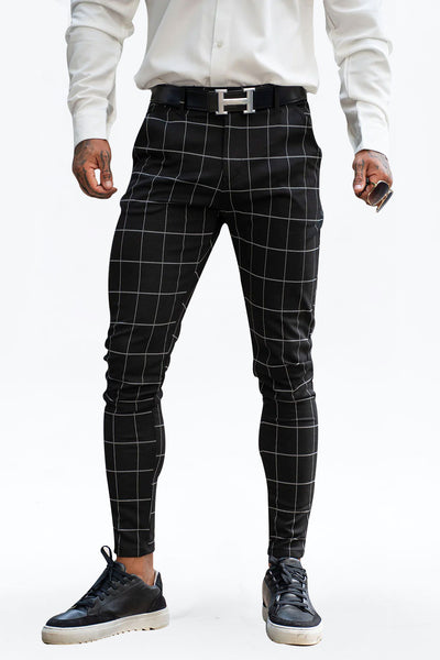 Gingtto: Tailored Elegance in Men's Slim-Fit Stretch Black Chino Pants