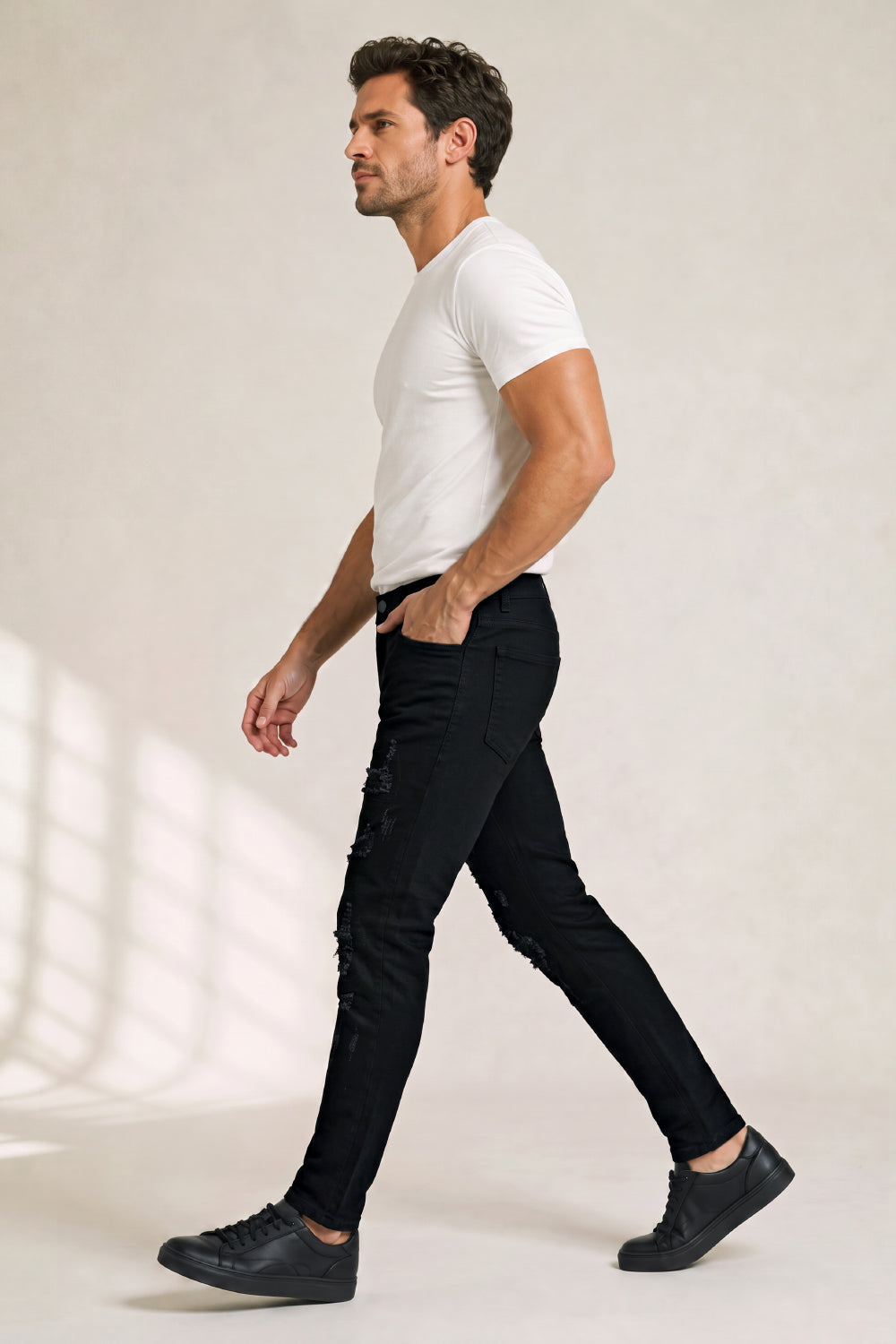 Men's Ripped Sculpt Skinny Jean - Black