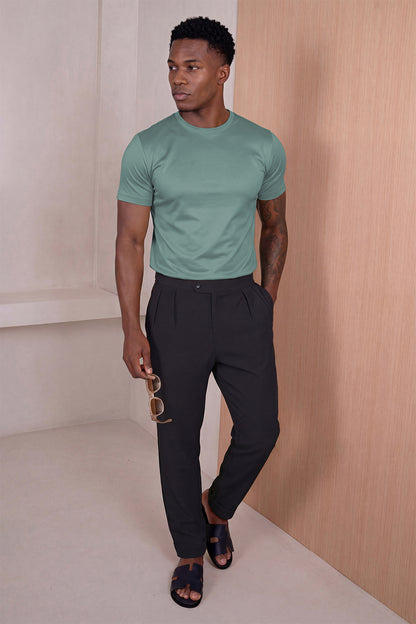 Men's Mercerized Cotton T-Shirt - Teal Green