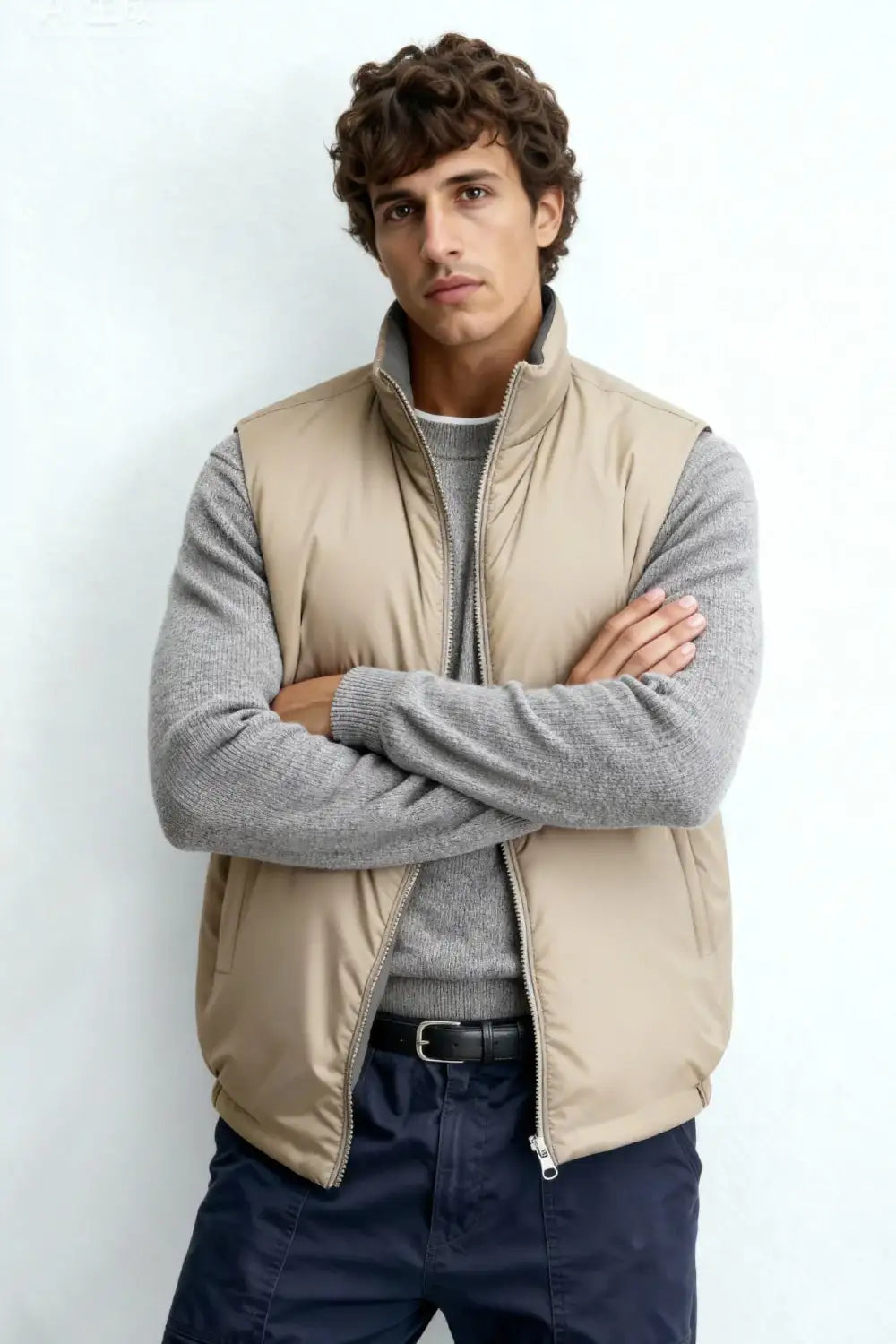 トップス reversible vest GRAY Men's Reversible Vest - Grey For Sale – GINGTTO