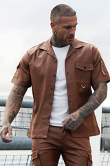 High Quality Polo Shirts- Leather & Brown 