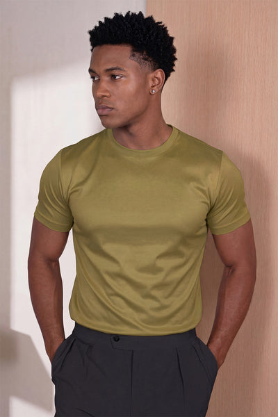 Men's Mercerized Cotton T-Shirt - Olive Green