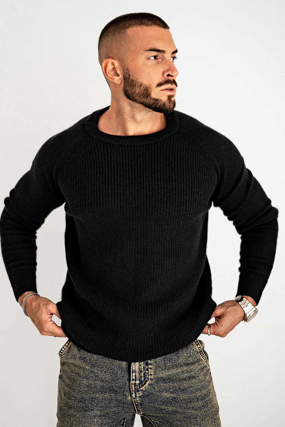 Pull col rond homme de travail Bartavel Gascogne noir XXL Pull col rond homme de travail Bartavel Gascogne noir XXL