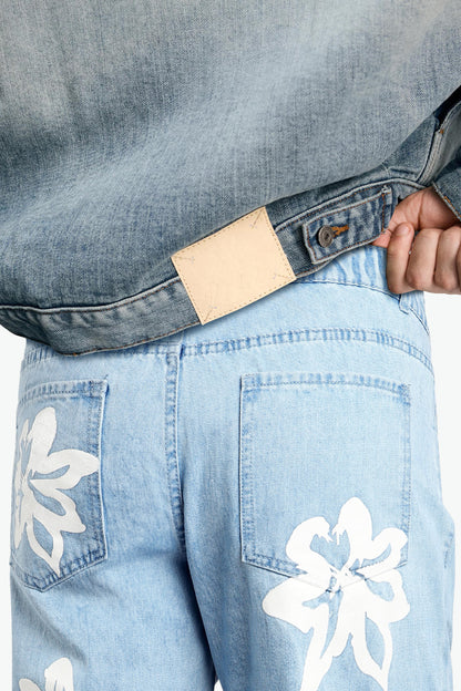 Men's Straight Jean - Blue & Printed