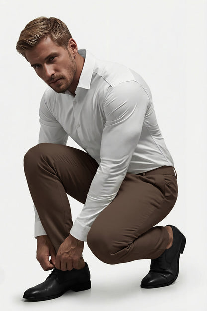 Men's Commuting 7*24 Business Pant - Dark Brown