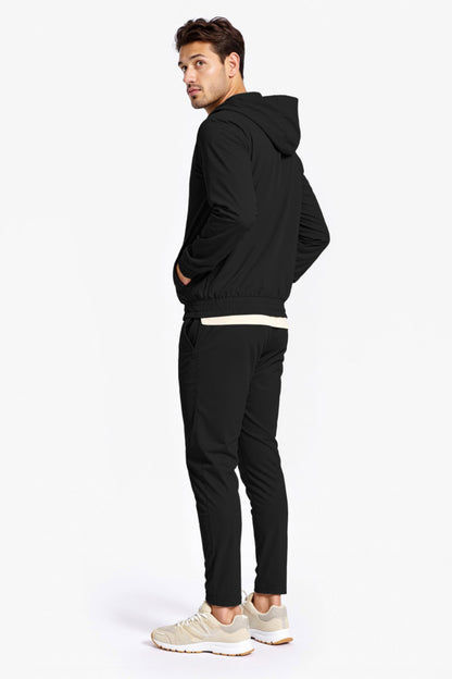 Men's Casual Hoodie Set - Black