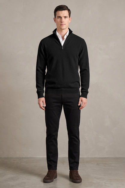 Men's Quarter-Zip Knit Sweater | Lightweight Slim Fit Pullover
