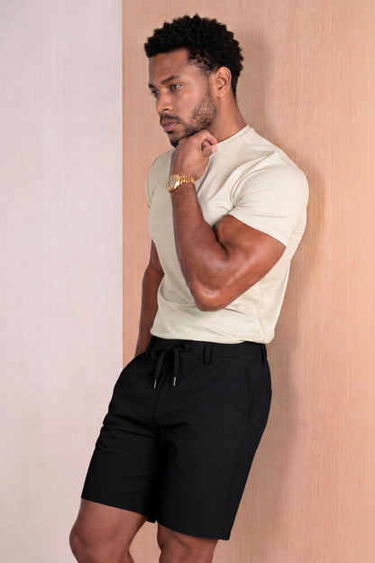 Men's Casual Drawstring Shorts - Black