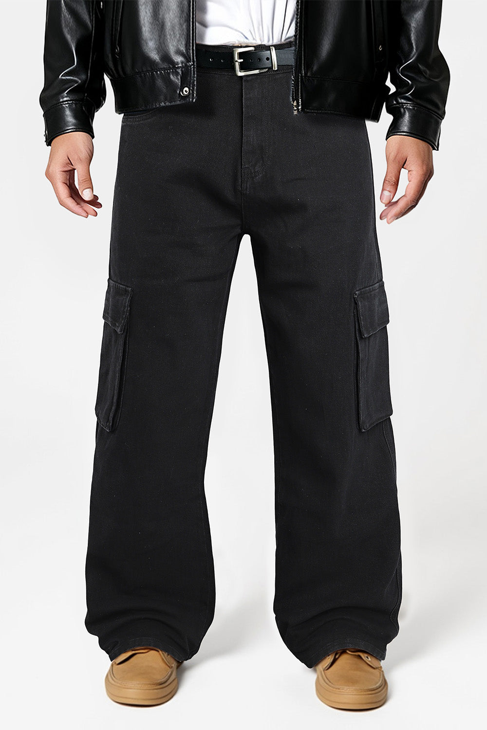 Men's Loose Jean With Pocket - Black