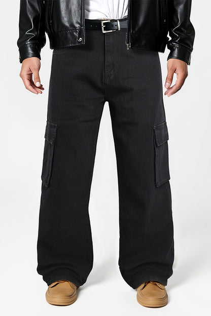 Men's Loose Jean With Pocket - Black