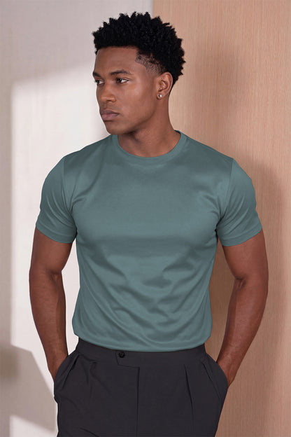 Men's Mercerized Cotton T-Shirt - Teal Green