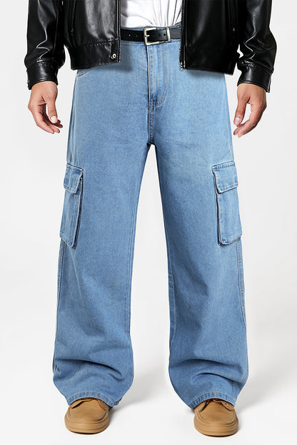 Men's Loose Jean With Pocket - Blue