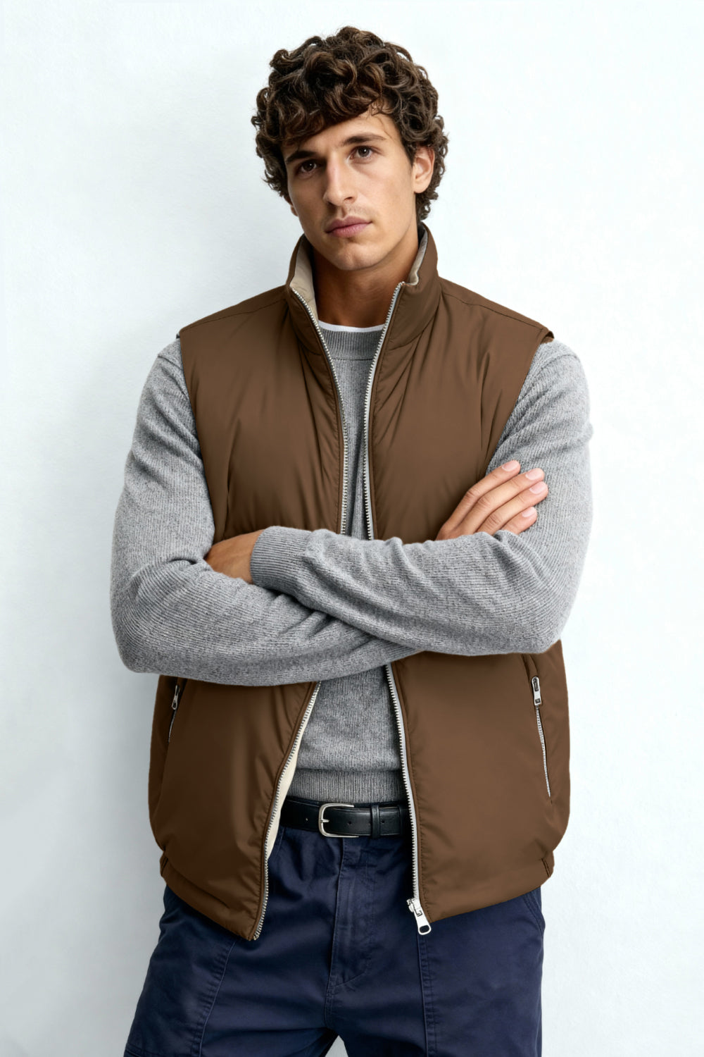 Men's Reversible Vest - Brown