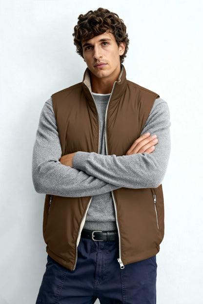Men's Reversible Vest - Brown