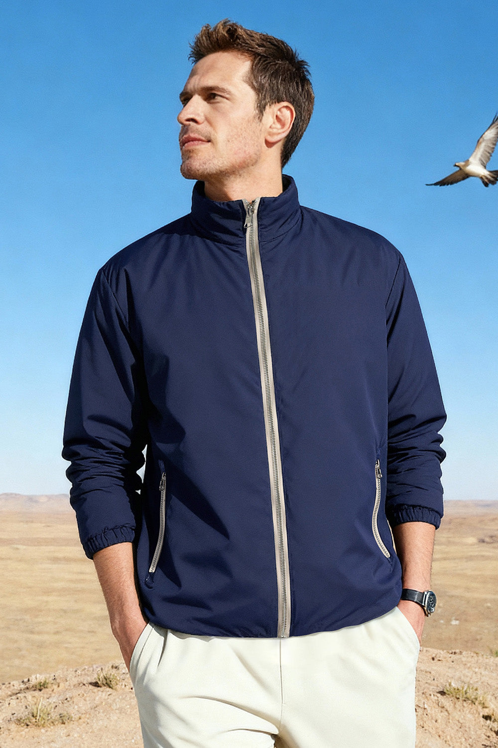 Men's Reversible Coat - Blue