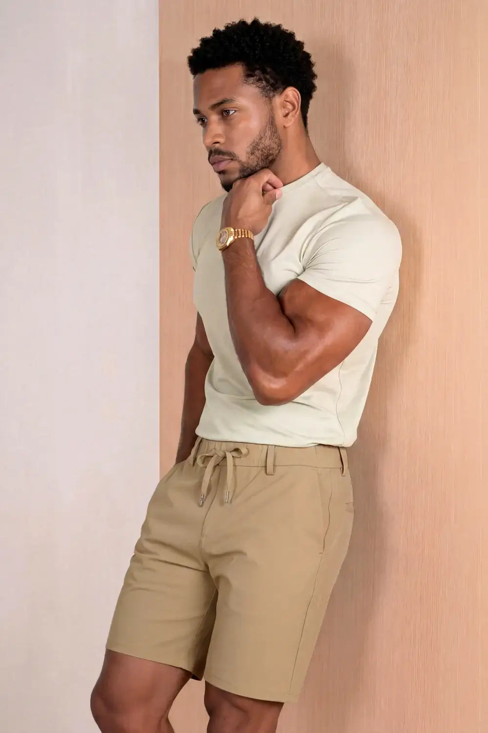 Men's Casual Drawstring Shorts - Khaki – GINGTTO