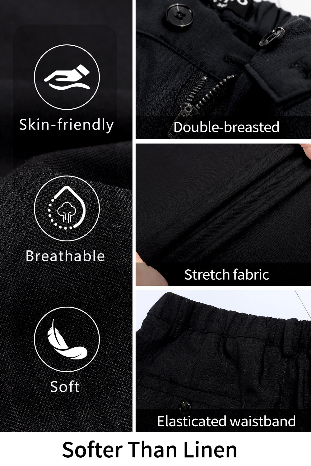 Mens Linen Modern Slim Travel Pant
