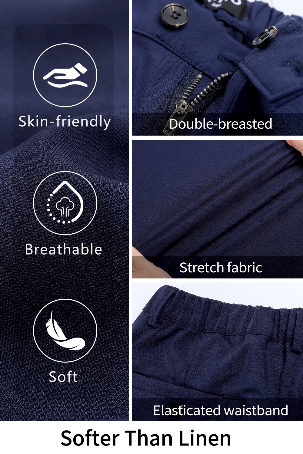 Mens Linen Modern Slim Travel Pant