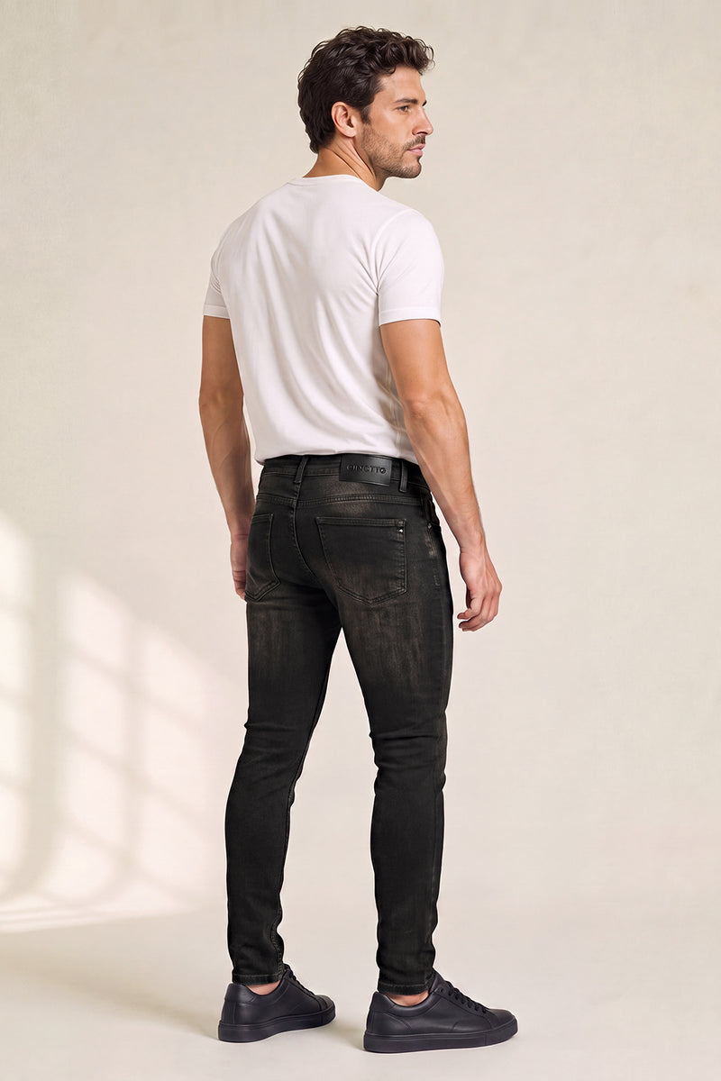 Men's Vintage Black Denim Sculpt Skinny Jean