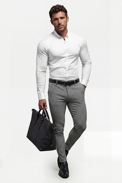PANTALONES CHINOS SKINNY LATTICE HOMBRE