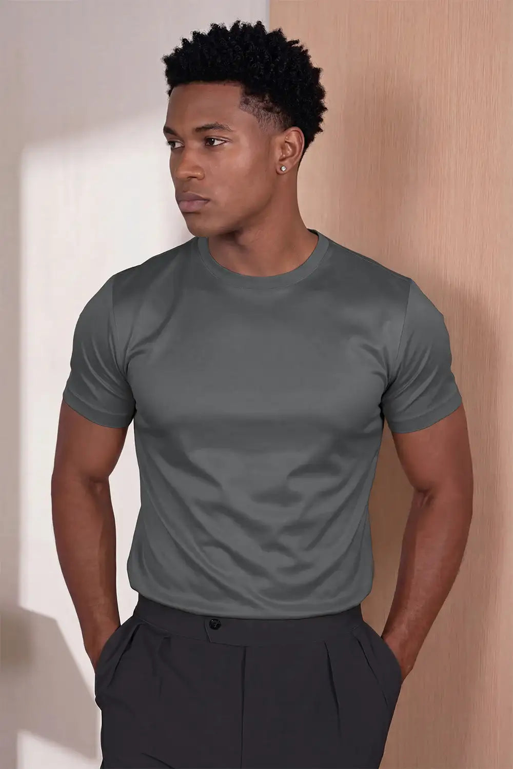 Men's Mercerized Cotton T-Shirt - Grey For Sale – GINGTTO