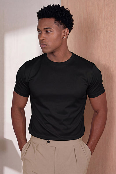 Men's Mercerized Cotton T-Shirt - Black