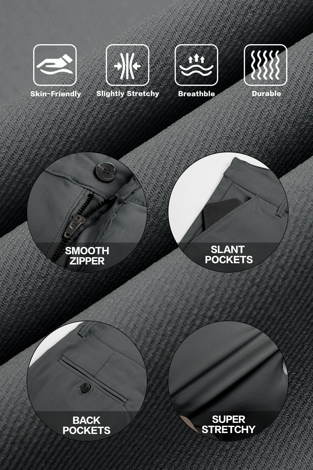 Herren Freizeithose - Cremeblau