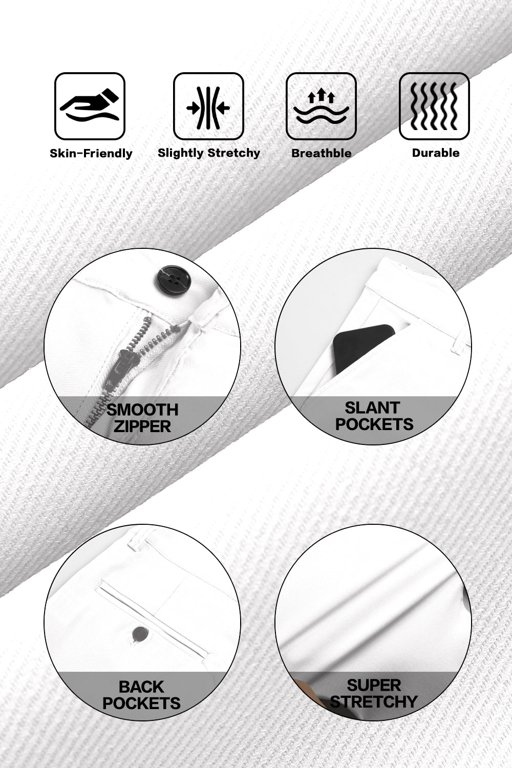 Herren Freizeithose - Cremeblau