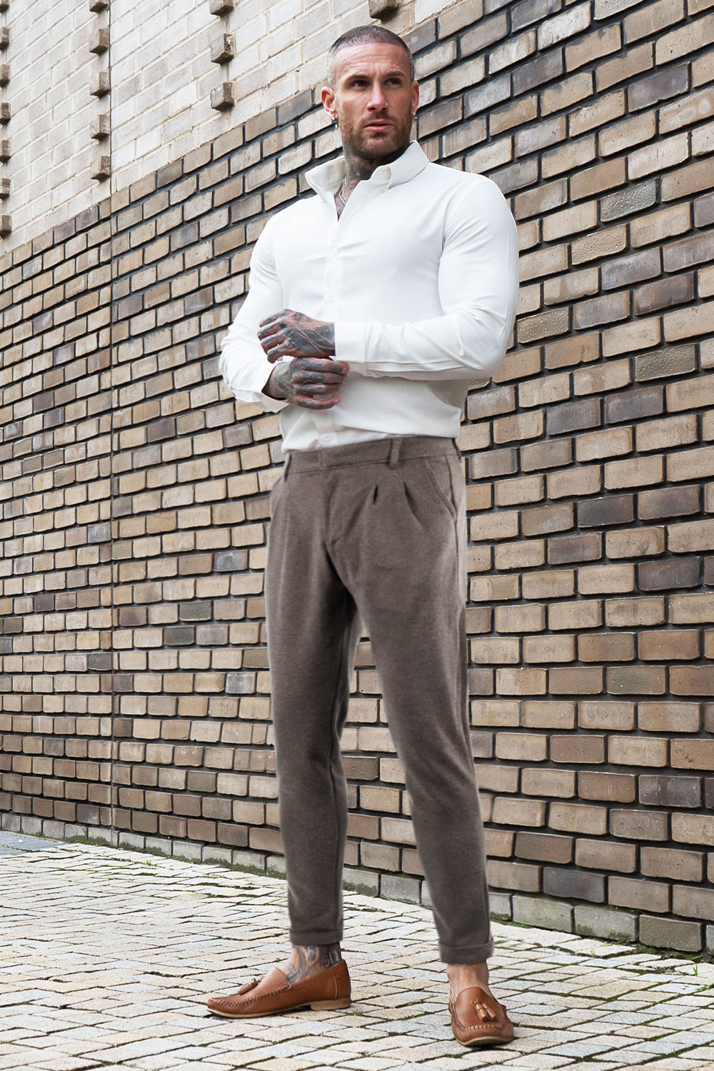 Relaxed Chino Pants - Brown