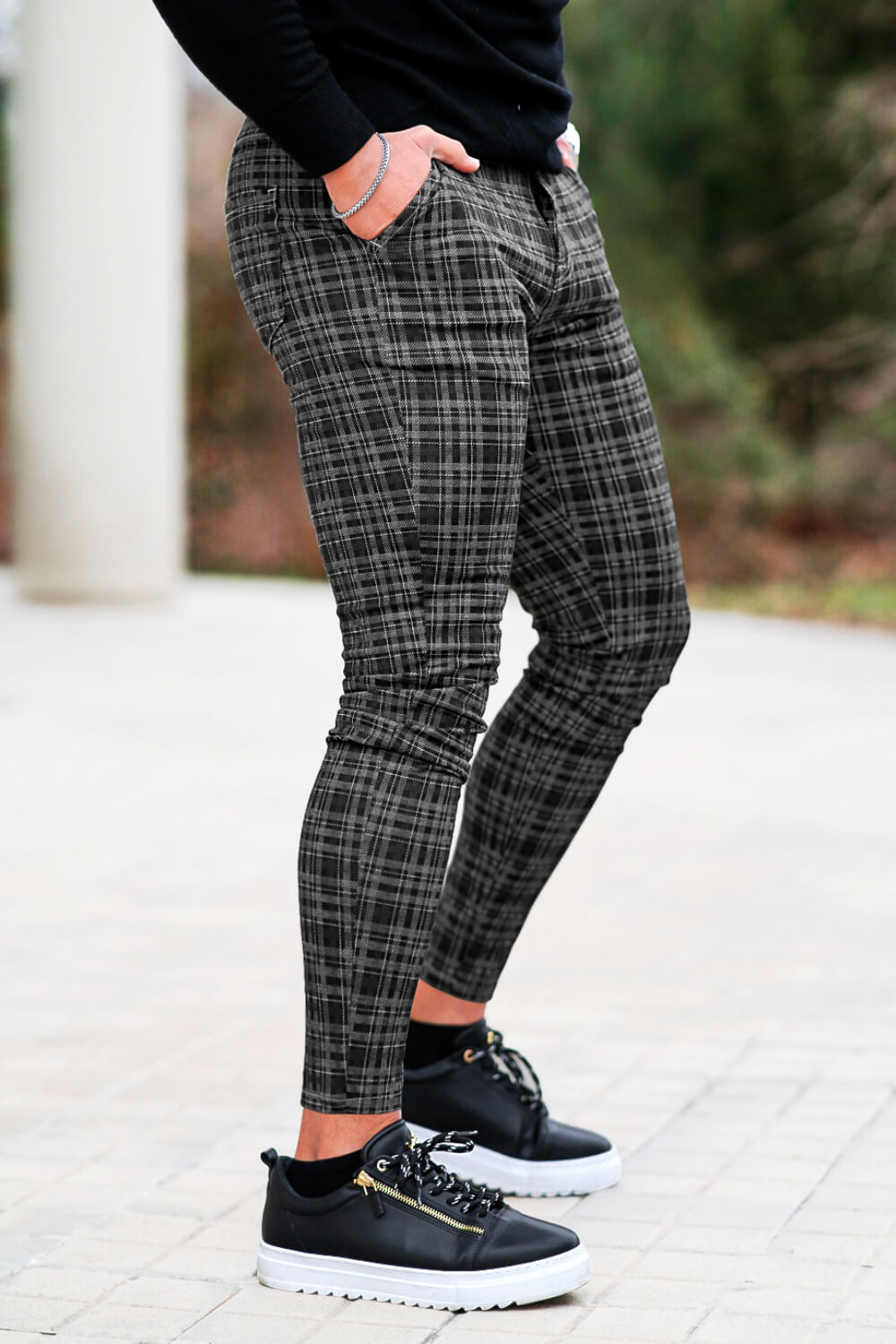 Formal Pants Plaid Ankle Pants Men Plaid Pants Mens Pants Ankle