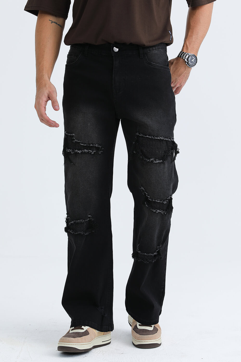 Jean Slim En Denim Noir Pour Homme 28